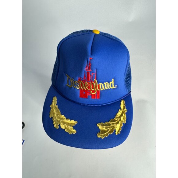 Disneyland Vintage Blue & Gold Trucker Hat With Adjustable Snapback - Picture 15 of 16